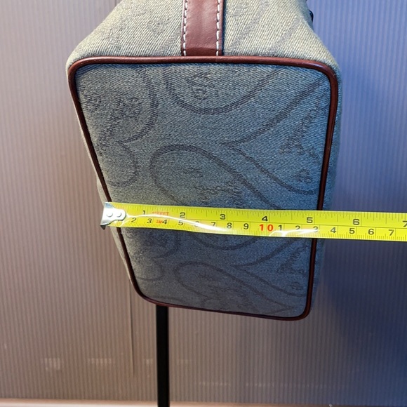 Dooney & bourke green purse with brown leather trim - Picture 13 of 16